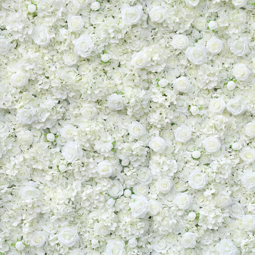 pre assembled white silk floral panel bridal shower photo booth decor