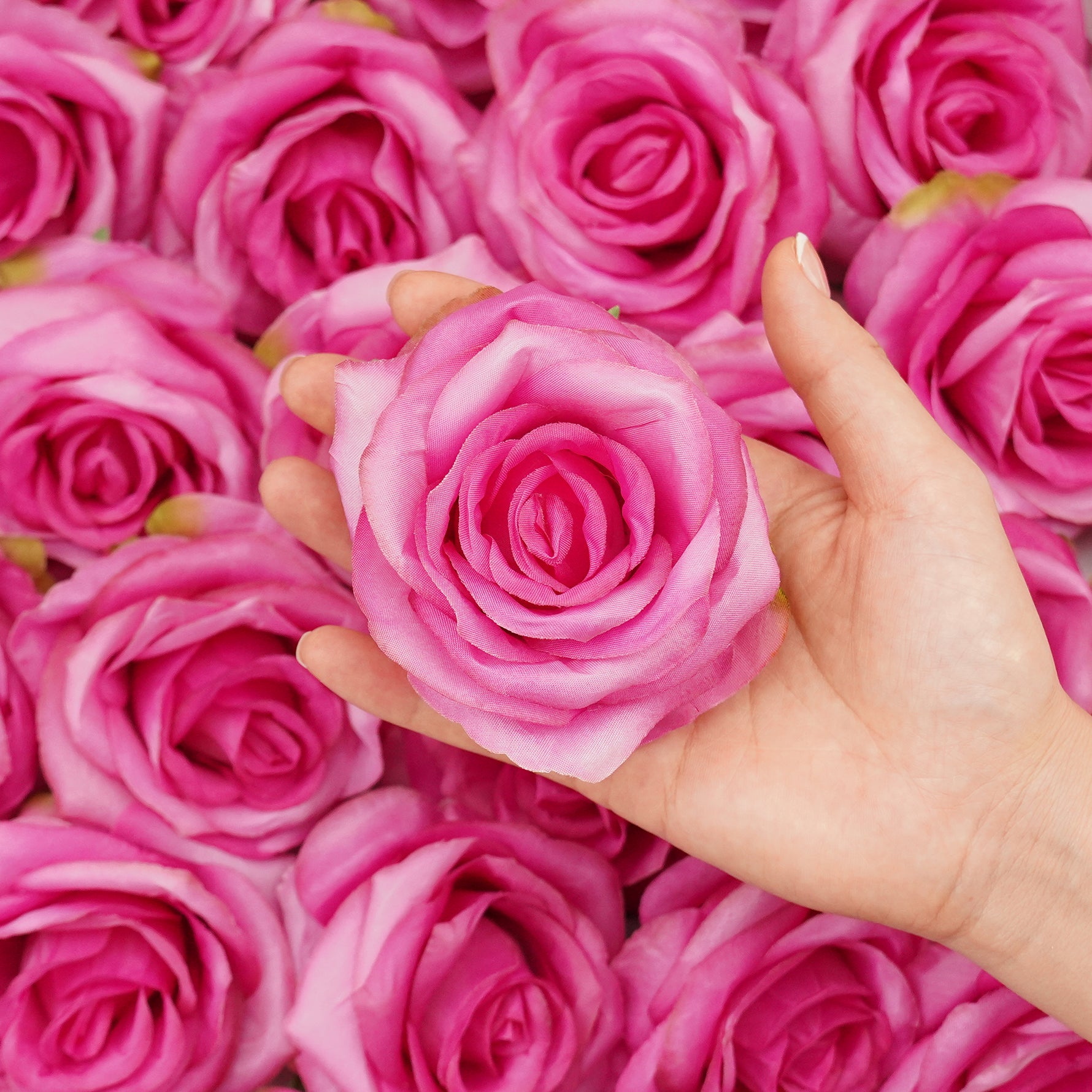 Realistic multicolor rose heads for DIY wedding flower projects