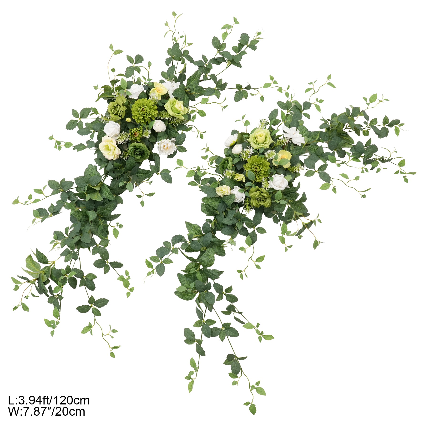 artificial‑green‑white‑hanging‑curtain‑flower‑swags
