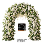 Lush greenery filler mixed with white roses for full flower arch