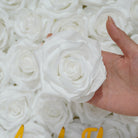 white rose flower heads table flower design