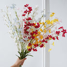 faux-hanging-bell-orchid-with-green-leaves