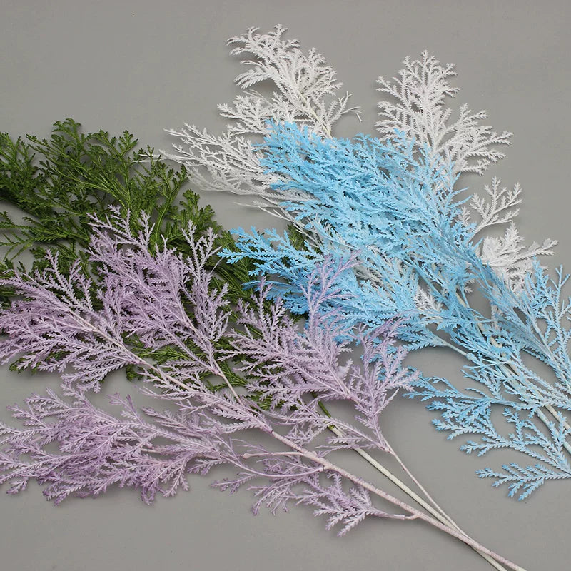 Soft feathery fake cedar leaf for home vase styling decor