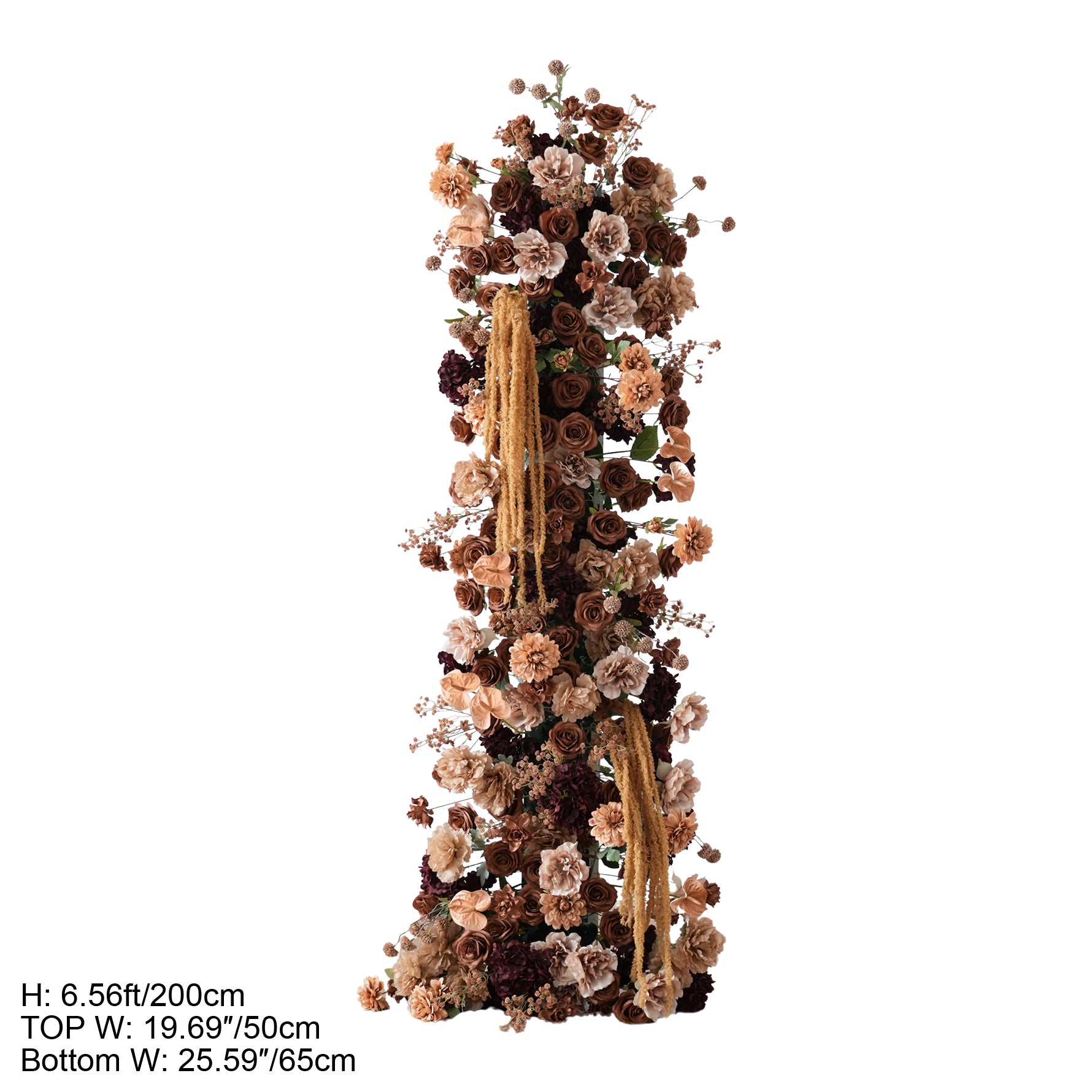 A9194 Coffee Peony Palm Flower Arrangement KT Board Outdoor