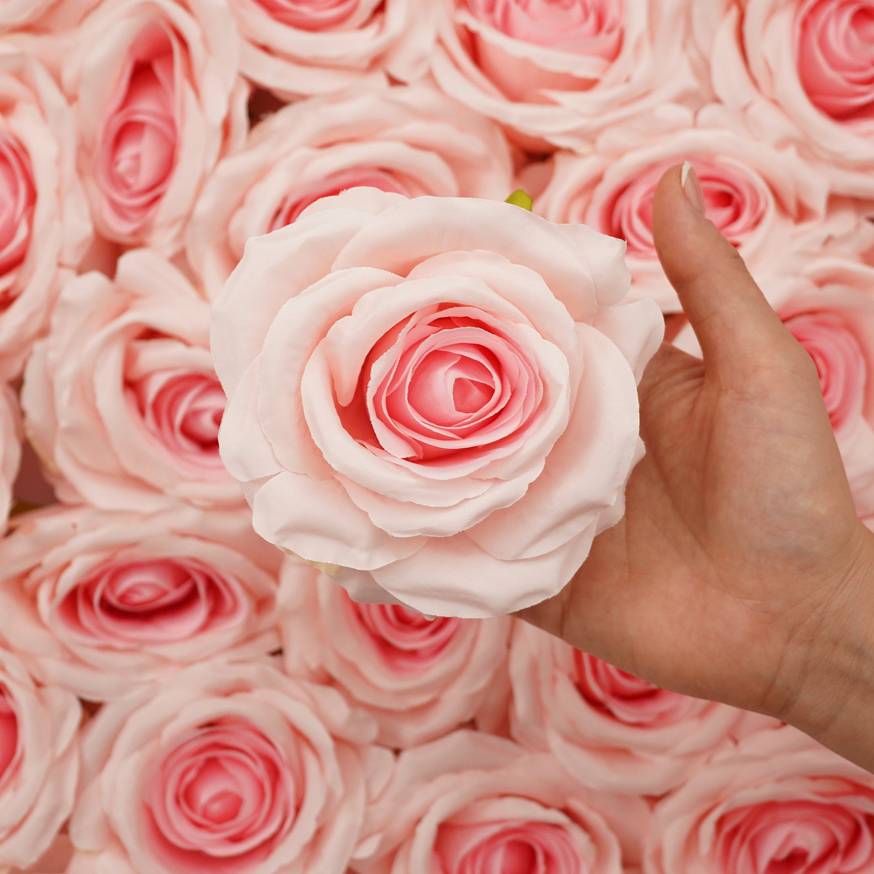 Colorful artificial rose flowers without stems for DIY projects
