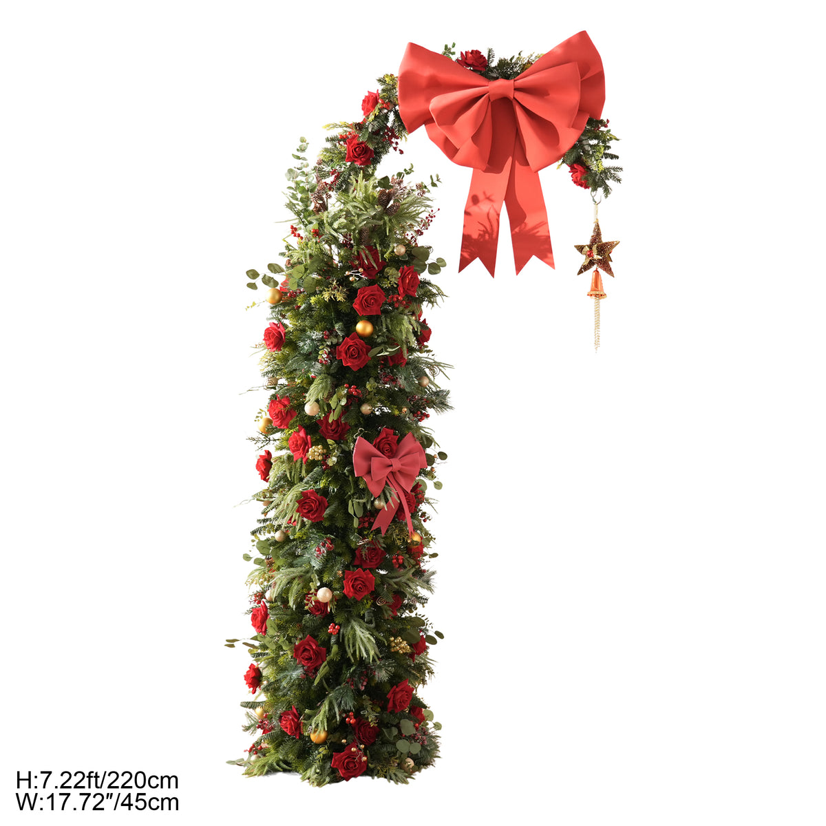Pre-assembled artificial floral pieces for diy christmas hoop arch and table decorations