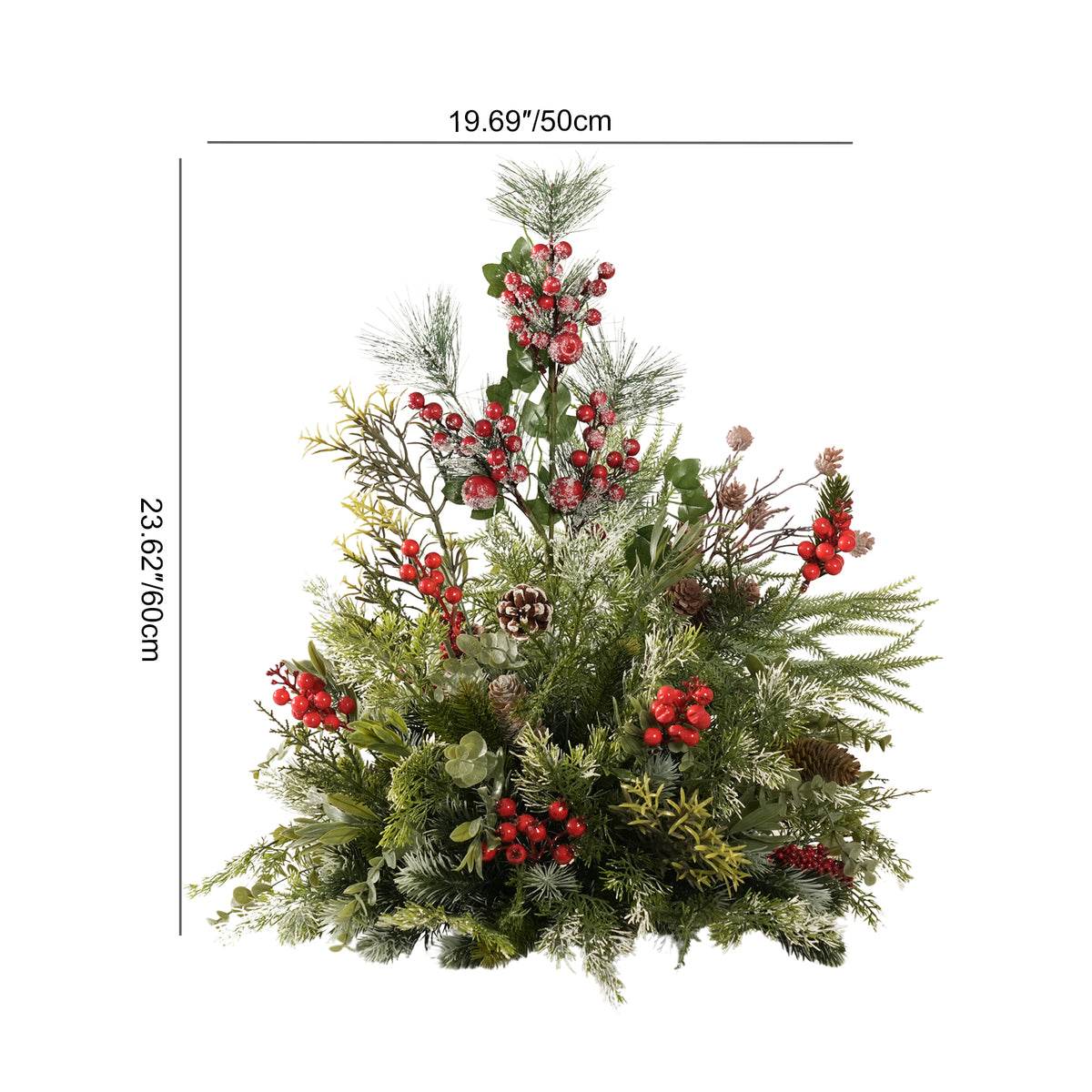 Decorative Christmas foliage bush with berries for event table styling