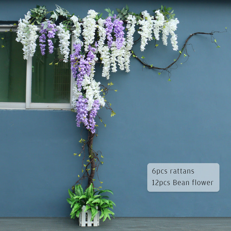A6939 Flower Wisteria Wall Chlorophytum Fake Plants Hanging Tree