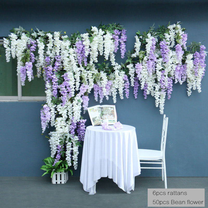 花　フラワー A6939 Flower Wisteria Wall Chlorophytum Fake Plants Hanging Tree