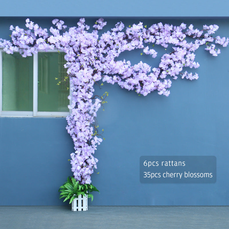 A6939 DIY Cherry Blossom Tree Rattan Flower Wall Artificial Sakura Fak –  Angela Flower