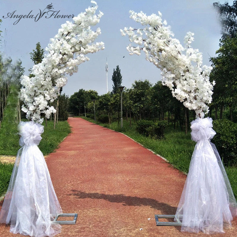 2.5m Artificial Cherry Blossom Arch Door Road Lead Moon Arch Flower
