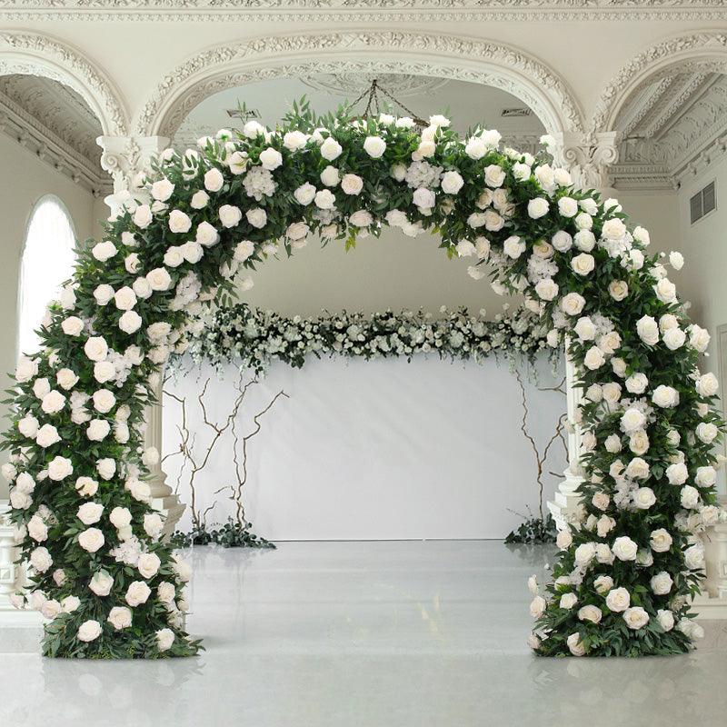 Wedding Arch Flowers Backdrop Decoration White Luxury Wall Hanging Artificial Peony Rose Flower Row 2024 Ball Flower Party Supplies