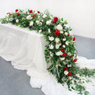 red flower arrangement for moody wedding